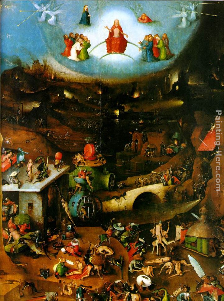 Last Judgement, central panel of the triptych painting - Hieronymus Bosch Last Judgement, central panel of the triptych art painting